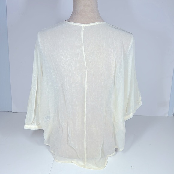 NWOT V-neck Beige Sheer Blouse - Picture 6 of 8